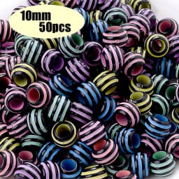 Colorful Pony Beads Fashion Big Hole Beads Kids DIY Bracelet Necklace Making HandCrafts Girls Hair Beads Wholesale
