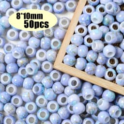 Colorful Pony Beads Fashion Big Hole Beads Kids DIY Bracelet Necklace Making HandCrafts Girls Hair Beads Wholesale