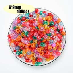 Colorful Pony Beads Fashion Big Hole Beads Kids DIY Bracelet Necklace Making HandCrafts Girls Hair Beads Wholesale