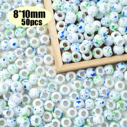 Colorful Pony Beads Fashion Big Hole Beads Kids DIY Bracelet Necklace Making HandCrafts Girls Hair Beads Wholesale