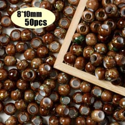 Colorful Pony Beads Fashion Big Hole Beads Kids DIY Bracelet Necklace Making HandCrafts Girls Hair Beads Wholesale
