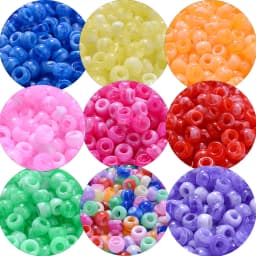 Colorful Pony Beads Fashion Big Hole Beads Kids DIY Bracelet Necklace Making HandCrafts Girls Hair Beads Wholesale