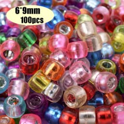 Colorful Pony Beads Fashion Big Hole Beads Kids DIY Bracelet Necklace Making HandCrafts Girls Hair Beads Wholesale