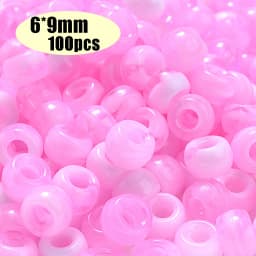 Colorful Pony Beads Fashion Big Hole Beads Kids DIY Bracelet Necklace Making HandCrafts Girls Hair Beads Wholesale