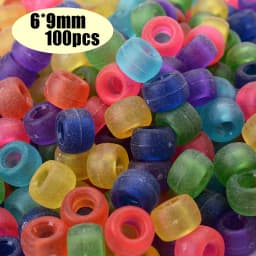 Colorful Pony Beads Fashion Big Hole Beads Kids DIY Bracelet Necklace Making HandCrafts Girls Hair Beads Wholesale