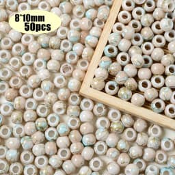 Colorful Pony Beads Fashion Big Hole Beads Kids DIY Bracelet Necklace Making HandCrafts Girls Hair Beads Wholesale