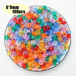 Colorful Pony Beads Fashion Big Hole Beads Kids DIY Bracelet Necklace Making HandCrafts Girls Hair Beads Wholesale