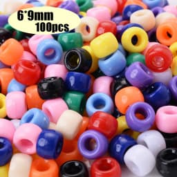 Colorful Pony Beads Fashion Big Hole Beads Kids DIY Bracelet Necklace Making HandCrafts Girls Hair Beads Wholesale
