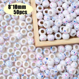 Colorful Pony Beads Fashion Big Hole Beads Kids DIY Bracelet Necklace Making HandCrafts Girls Hair Beads Wholesale