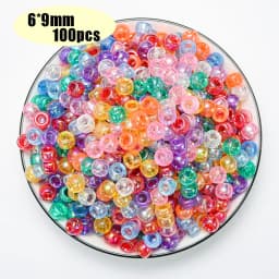 Colorful Pony Beads Fashion Big Hole Beads Kids DIY Bracelet Necklace Making HandCrafts Girls Hair Beads Wholesale