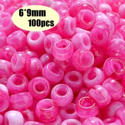 Colorful Pony Beads Fashion Big Hole Beads Kids DIY Bracelet Necklace Making HandCrafts Girls Hair Beads Wholesale