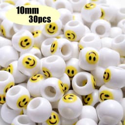 Colorful Pony Beads Fashion Big Hole Beads Kids DIY Bracelet Necklace Making HandCrafts Girls Hair Beads Wholesale