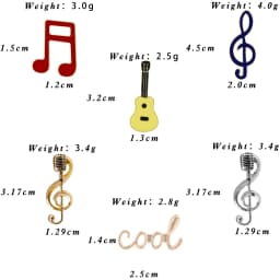 Cool Music Note Enamel Brooches Fashion Guitar Microphone Metal Badges Piano Notes Lapel Pins Musician Jewelry Gifts for Friends