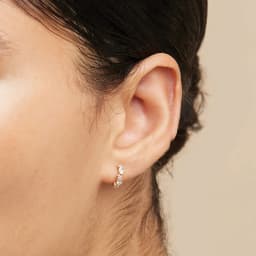 925 Sterling Silver Ear Needle Hoop Earrings Crystal Circle Small Huggie Earrings for Women Simple Females Girls Jewelry