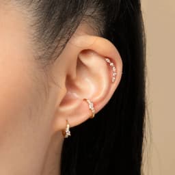 925 Sterling Silver Ear Needle Hoop Earrings Crystal Circle Small Huggie Earrings for Women Simple Females Girls Jewelry