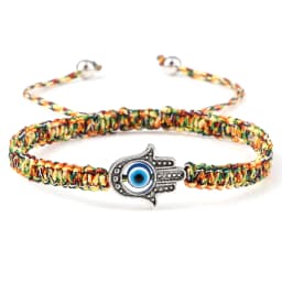 New Prayer Hand of Fatima Evil Eye Braided Bracelet Red Black Color Nylon Thread Lucky Couple Bracelet&Bangles Jewelry Men Women