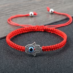 New Prayer Hand of Fatima Evil Eye Braided Bracelet Red Black Color Nylon Thread Lucky Couple Bracelet&Bangles Jewelry Men Women