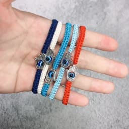 New Prayer Hand of Fatima Evil Eye Braided Bracelet Red Black Color Nylon Thread Lucky Couple Bracelet&Bangles Jewelry Men Women