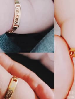 Vnox Custom Engrave Mom Duaghter Son Name Baby Bracelets, Anti Allergy Stainless Steel Baptism Love Gifts, Adjustable Jewelry
