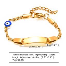 Vnox Custom Engrave Mom Duaghter Son Name Baby Bracelets, Anti Allergy Stainless Steel Baptism Love Gifts, Adjustable Jewelry