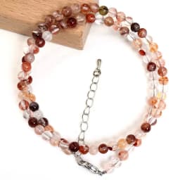 Natural 4mm Crystal Quartz Tourmaline Lapis Lazuli Beads Necklace Garnet Multiple Colors Gifts for Girls Fashion Bracelet Choker