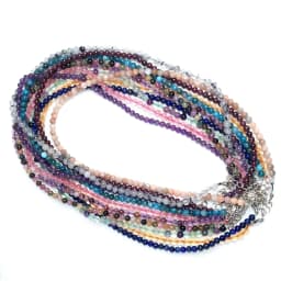 Natural 4mm Crystal Quartz Tourmaline Lapis Lazuli Beads Necklace Garnet Multiple Colors Gifts for Girls Fashion Bracelet Choker