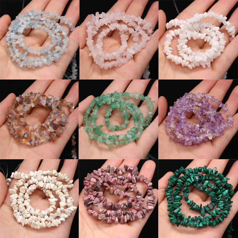 Natural Stone Beads Irregular Lapis Lazuli Fluorite Freeform Chip Gravel Bead for Jewelry Making Necklace Bracelet for Women