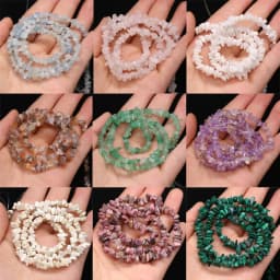 Natural Stone Beads Irregular Lapis Lazuli Fluorite Freeform Chip Gravel Bead for Jewelry Making Necklace Bracelet for Women