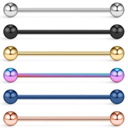WKOUD Balls Cone Gauge Industrial Barbell Cartilage Earring Body Piercing Jewelry 35mm 38mm 40mm