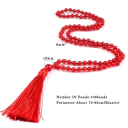 108 Mala Beaded Tassel Necklace Tiger Eyes Turquesa Meditation Yoga Jewelry Women Malachite Bohemian Ethnic Amazonite Necklace