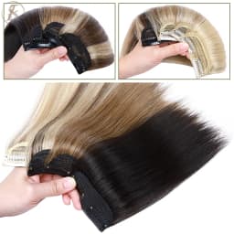 TESS Clip In Human Hair Extensions 100% Natural Extension Hair Clip 8cm Hairpiece Replenish Hair Volume Clip In Natural Hair
