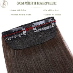 TESS Clip In Human Hair Extensions 100% Natural Extension Hair Clip 8cm Hairpiece Replenish Hair Volume Clip In Natural Hair