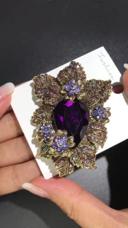 Wuli&baby Purple Crystal Palace Style Flower Brooches For Women Rhinestone Party Office Brooch Pins Gifts