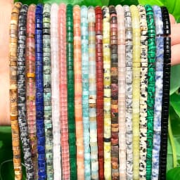 Natural Turquoises Quartz Lapis Lazuli Rondelle Spacer Beads 4*2mm Flat Round Disc Stone Beads for Jewelry DIY Making Bracelet
