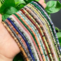 Natural Turquoises Quartz Lapis Lazuli Rondelle Spacer Beads 4*2mm Flat Round Disc Stone Beads for Jewelry DIY Making Bracelet
