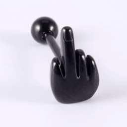 1PC Punk Tongue Nail Middle Finger Surgical Steel Anodizing Prevent Allergic Tongue Barbells Sexy Unisex Body Piercing Jewelry