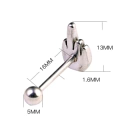 1PC Punk Tongue Nail Middle Finger Surgical Steel Anodizing Prevent Allergic Tongue Barbells Sexy Unisex Body Piercing Jewelry