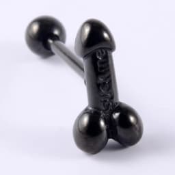 1PC Punk Tongue Nail Middle Finger Surgical Steel Anodizing Prevent Allergic Tongue Barbells Sexy Unisex Body Piercing Jewelry