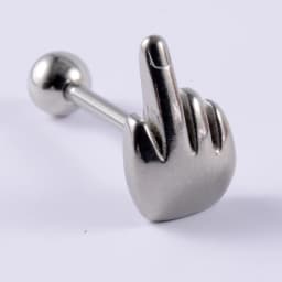 1PC Punk Tongue Nail Middle Finger Surgical Steel Anodizing Prevent Allergic Tongue Barbells Sexy Unisex Body Piercing Jewelry