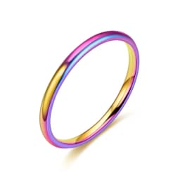 2mm Thin Rings For Man Women Solid Stainless Steel Minimalist Ring Elegant Party Tail Ring Couple Rings