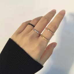 2mm Thin Rings For Man Women Solid Stainless Steel Minimalist Ring Elegant Party Tail Ring Couple Rings