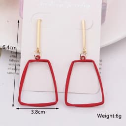 Red Flower Dangle Earrings for Women Metal Butterfly Hanging Earrings Exaggerated Ear Jewelry Trend New Pendientes Mujer