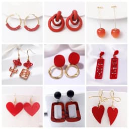 Red Flower Dangle Earrings for Women Metal Butterfly Hanging Earrings Exaggerated Ear Jewelry Trend New Pendientes Mujer