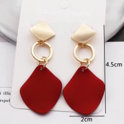 Red Flower Dangle Earrings for Women Metal Butterfly Hanging Earrings Exaggerated Ear Jewelry Trend New Pendientes Mujer