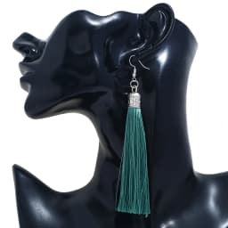 Bohemian Long Tassel Drop Dangle Earrings For Women Girl Red Blue White Silk Fabric Ethnic Vintage Earrings Fashion Jewelry Gift