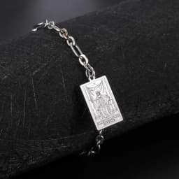 LIKGREAT Tarot Card Charms Bracelets for Women Men The Major Arcana Amulet Stainless Steel Classic Tarot Wrist Jewelry Gifts