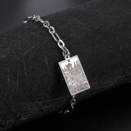 LIKGREAT Tarot Card Charms Bracelets for Women Men The Major Arcana Amulet Stainless Steel Classic Tarot Wrist Jewelry Gifts