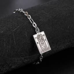LIKGREAT Tarot Card Charms Bracelets for Women Men The Major Arcana Amulet Stainless Steel Classic Tarot Wrist Jewelry Gifts