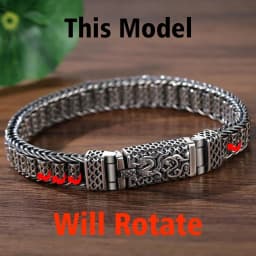 Handmade Silver Color Reative Passepartout Prayer Wheel Bracelet Men Transfer Beads Six-Character Mantra Retro Women Charm Chain