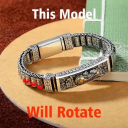 Handmade Silver Color Reative Passepartout Prayer Wheel Bracelet Men Transfer Beads Six-Character Mantra Retro Women Charm Chain